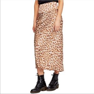 Free people silk print skirt
